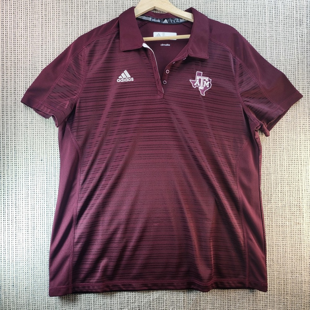 Texas A&M Aggies Shirt Womens2XL Maroon NCAA‎ Football Adidas Polo Climalite